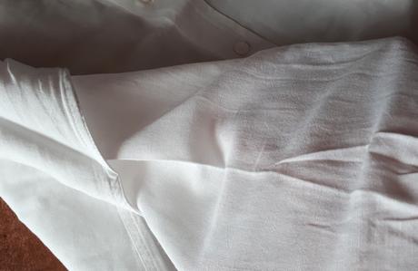 Ľanová pánska košeľa, raz oblečená, m