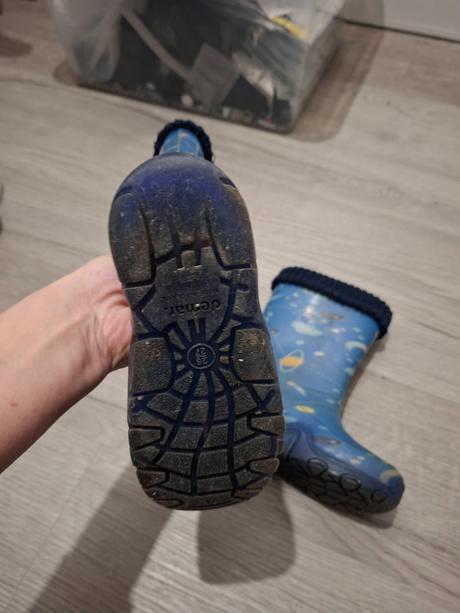 Modré gumové čižmy s vložkou, demar,26