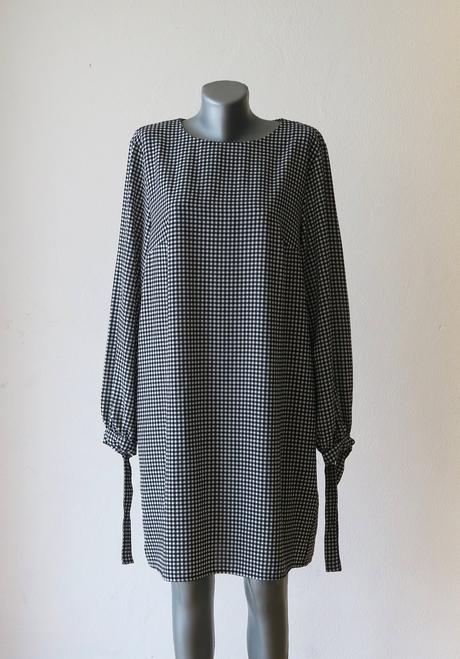 Čierno-biele gingham šaty, h&m,l