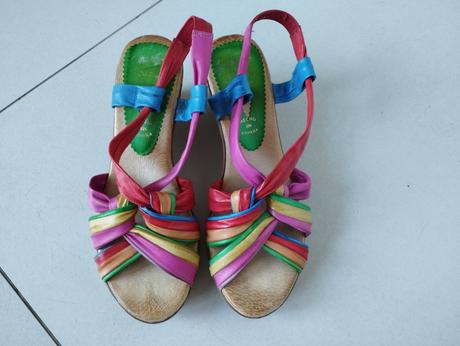 Farebné kožené sandálky, 38