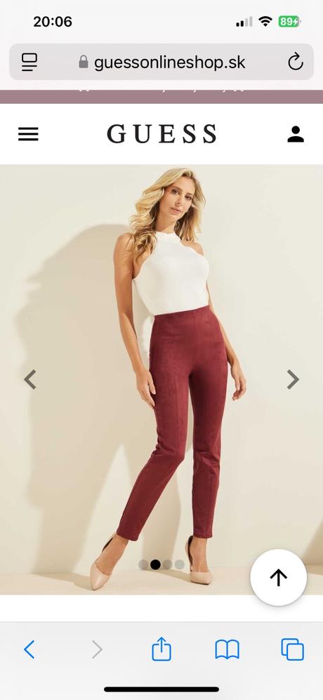 Guess maya skinny nohavice 1x oblečené, guess,s