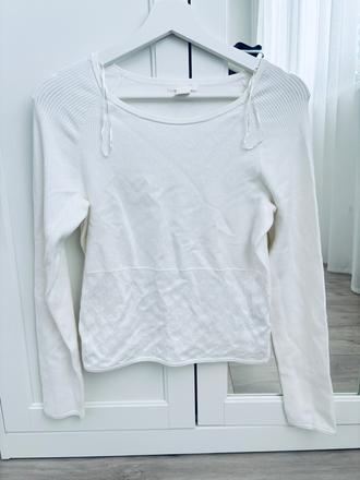 Bielo kremovy svetrik, h&m,l