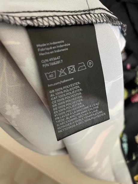 H&m letné kvetinové čierne minišaty, h&m,l