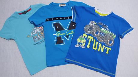 Detské modré tričká 3 ks 98/104, 98