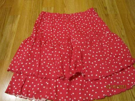 Srdiečková sukňa s volánmi, bonprix,164