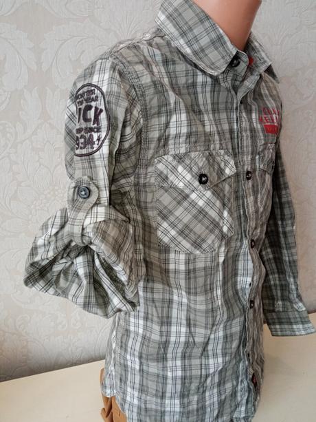 Chlapčenská kockovaná košeľa (116), palomino,116