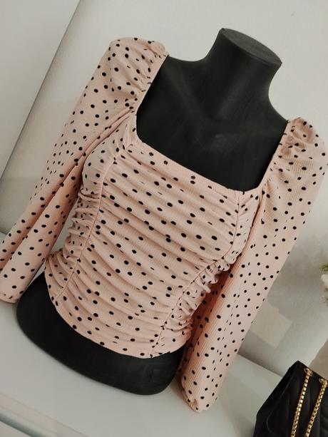 Bodkovaný top miss selfridge  jemná ružová, miss selfridge,38