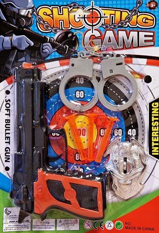 Policajný set pištoľ s prísavkami 6ks,