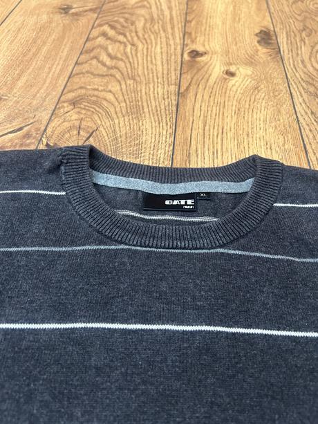 Čierny pánsky sveter páskovaný - gate, gate,xl