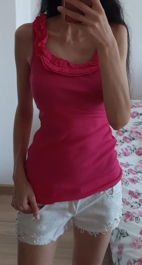 Ruzovy top s volanikom, terranova,s