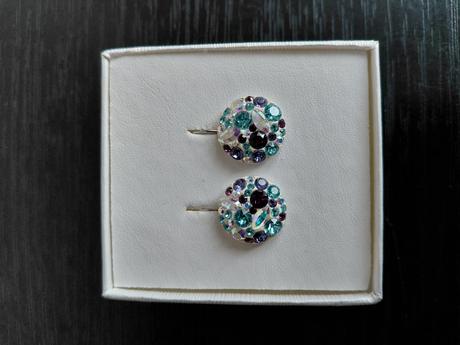 Strieborné náušnice s krištálmi swarovski, 