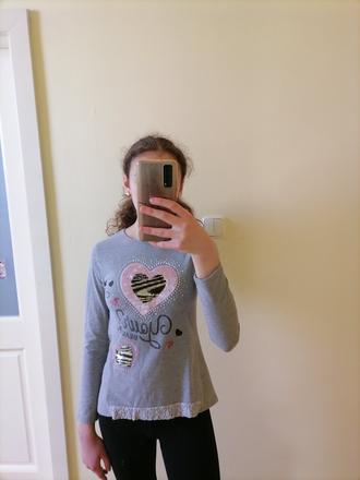 Sivá mikina s flitrami, 152