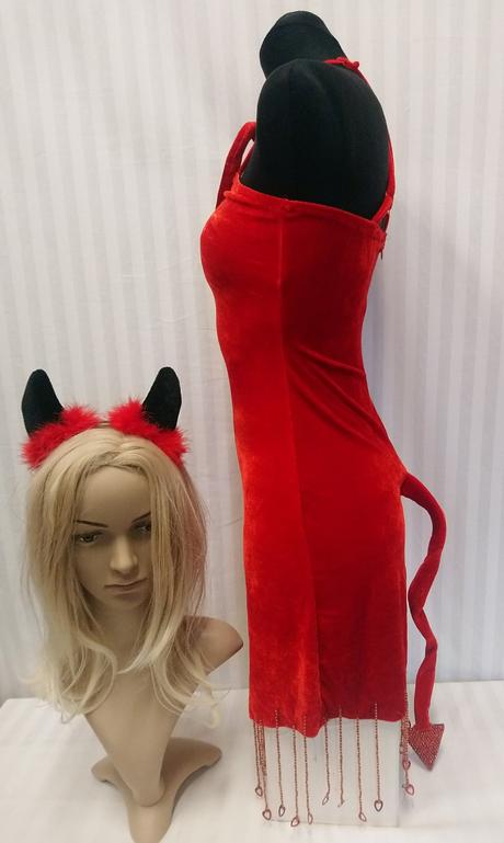 Kostým čertica s rožkami - čelenka, crazy, xs-s,