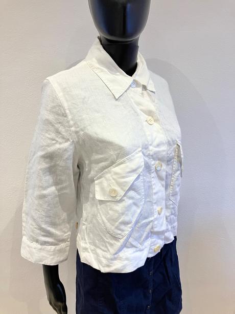 Dámske biele sako ľanové (m), m