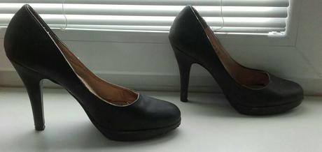 Topánky čierne na vysokom opätku 38, 38