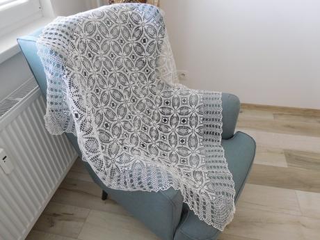 Obrus háčkovaný biely veľký, 