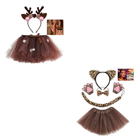 Karnevalový kostým srnka, leopard s nálepkami, 