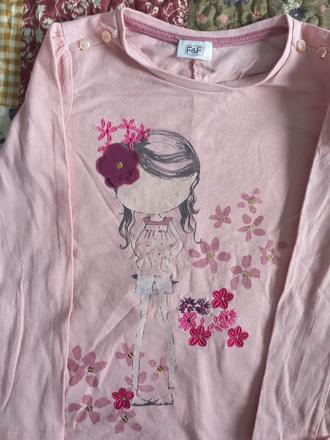 Ružové tričko s jemným vzorom, f&f,110