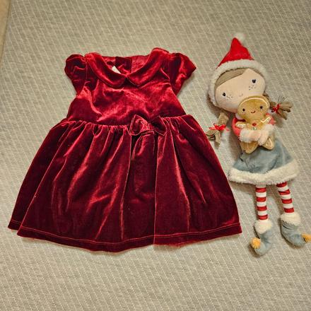 Velúrové bordové šaty h&m 68, 68