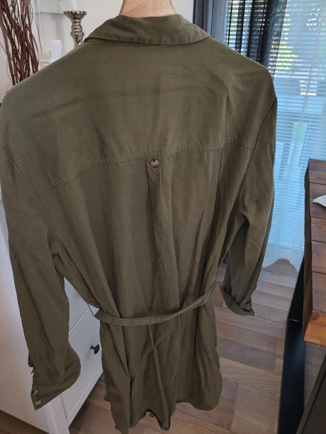 Pull&bear olivovo zelené šaty s opaskom l, pull&bear,l