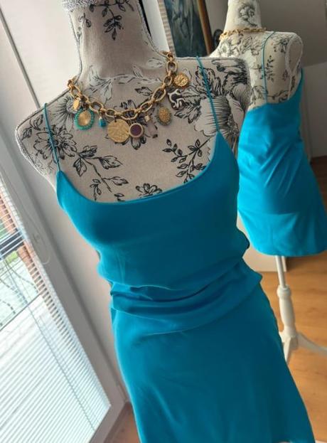Elastické mini šaty zara - modré + červené, zara,l
