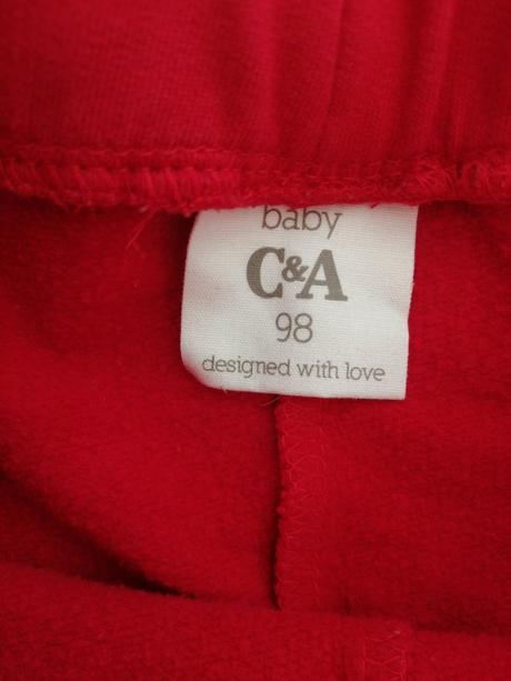 Tepláky červené c&a vel. 98, c&a,98