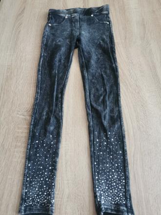 Hrubšie legíny 134/140 s trblietkami, kids club,134