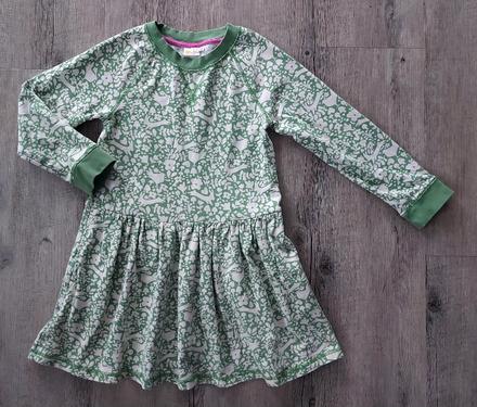 Zelené bavlnené šaty, mini boden,134