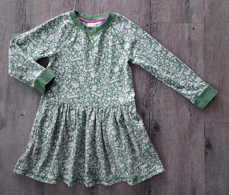 Zelené bavlnené šaty, mini boden,134