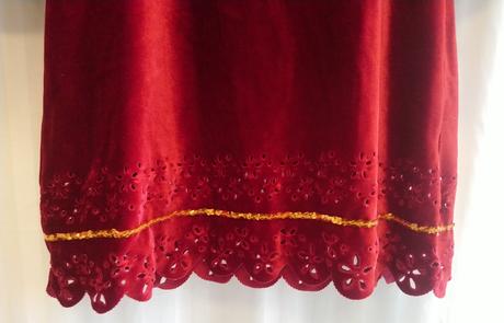 Dievčenské červené zamatové šaty, monsoon, 104-110, monsoon,110