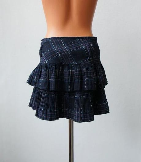 Károvaná mini sukňa s volánmi zn.miss two, m