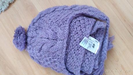 Fialová čiapka a šál, h&m