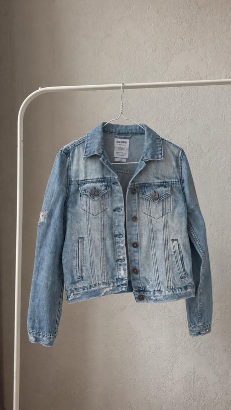 Riflova modra bunda s napisom cropp, s