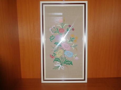 Vyšívaný obraz kvety, 