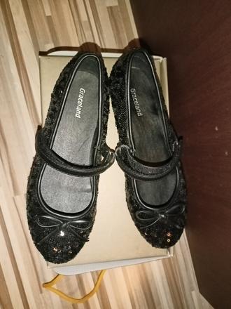 Balerínky čierne vel.34 trblietavé, graceland,34