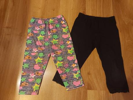 2x 3/4ťové leginky 128, okay,128