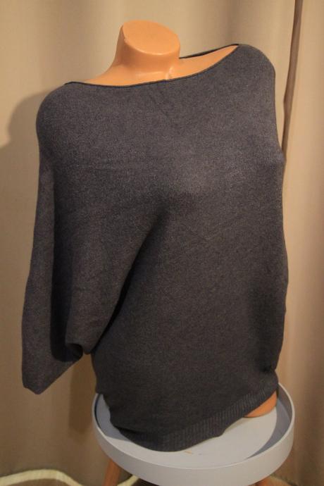 Šedý vlnený sveter, l, l