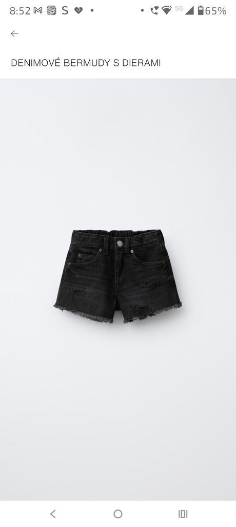 Riflové šortky, zara,158