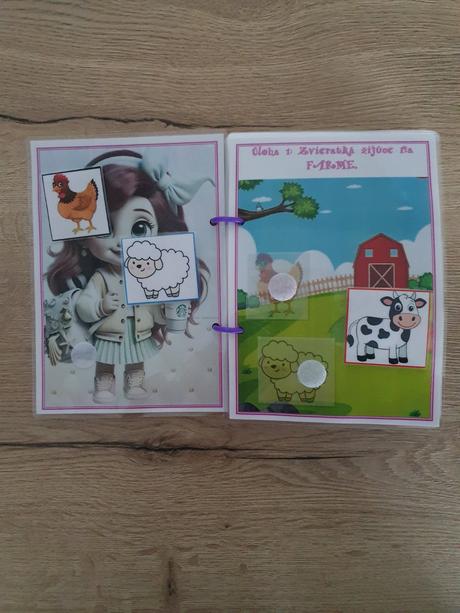 Pracovný zošit na suchý zipa dievčatko od 1 rok., 