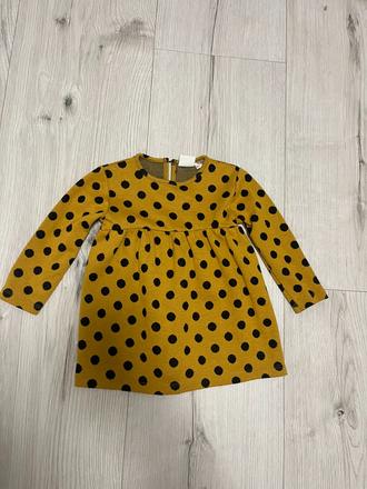 Horčicové šaty s bodkami (zara 92), zara,92