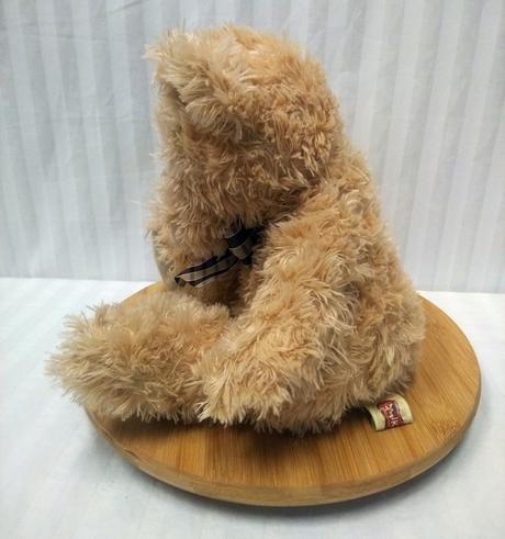 Plyšový hnedý medveď s mašlou, smyki, 32 cm, 