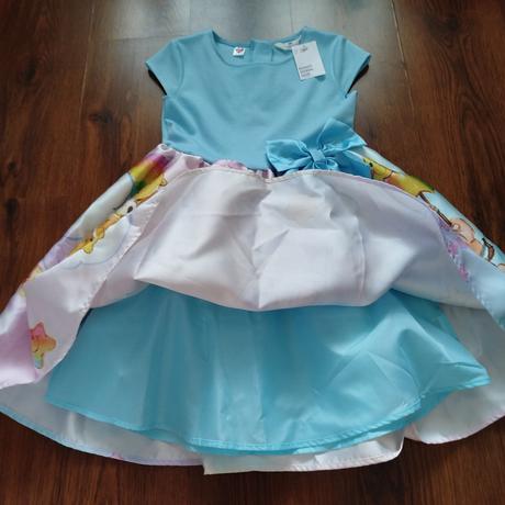 Nádherné šaty h&m s motívom care bears - nové, h&m,134 / 140