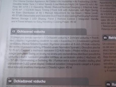 Ochladzovač vzduchu sencor, sencor