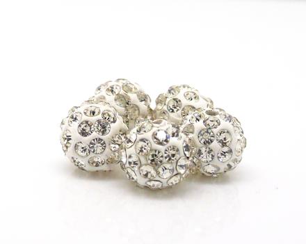 Shamballa korálky  - crystal top kvalita 50 kryšt., 