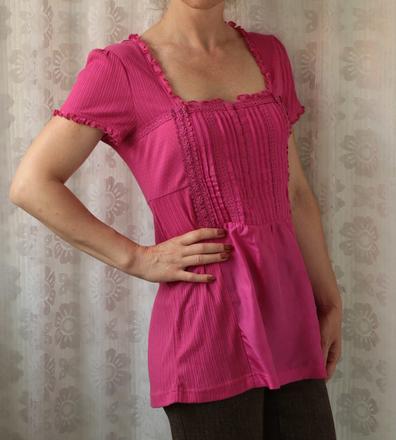 Ružová tričkobluzka s háčikmi next veľ.40, next,l