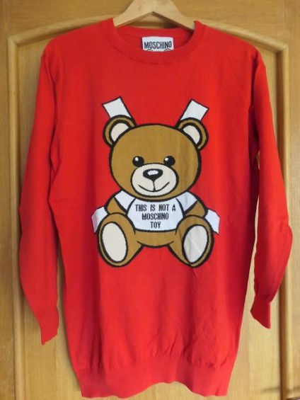 Moschino bear original luxusny dlhy sveter/mini, moschino,m