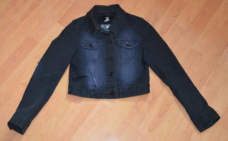 Čierna rifľová bunda h&m 146/152, h&m,152
