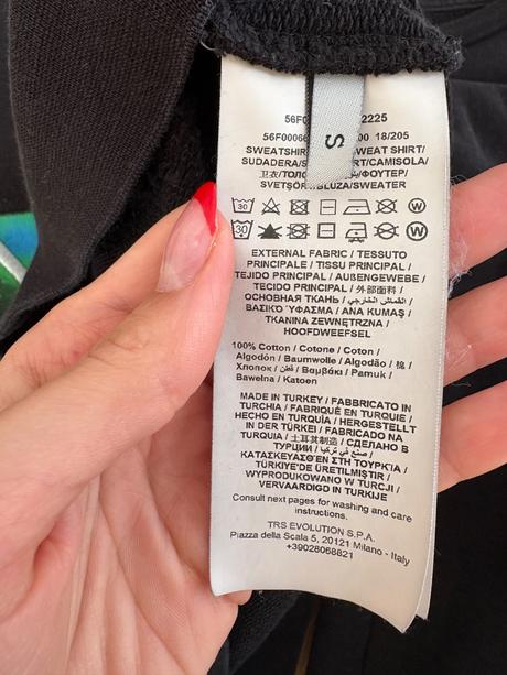 Čierna mikina trussardi jeans, s