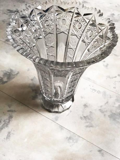 Masívna kryštálová váza bohemia,