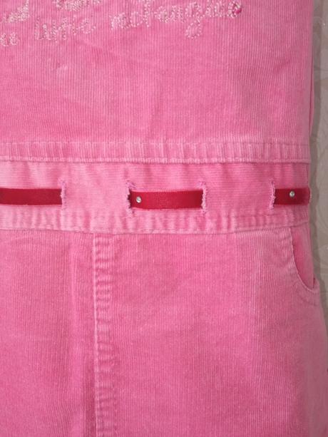 Dievčenské ružové menčestrové šaty so vzorom (116), 116